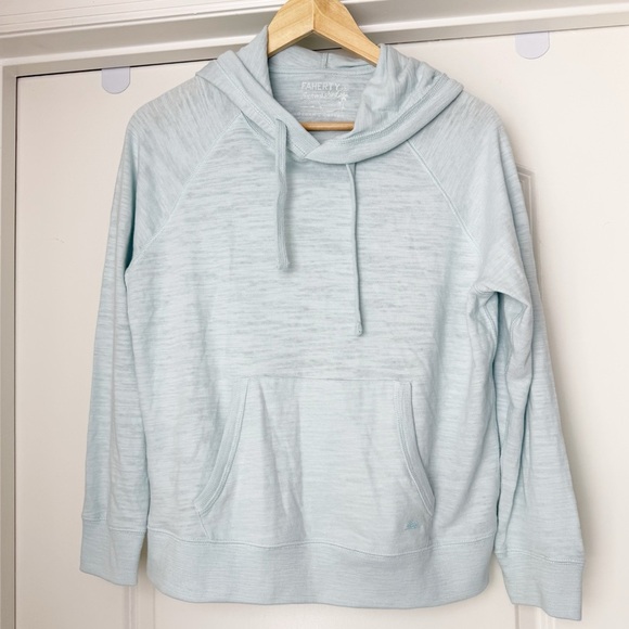 Faherty Sunwashed Midweight Organic Sky Ble Hoodie Size Small - Picture 2 of 5